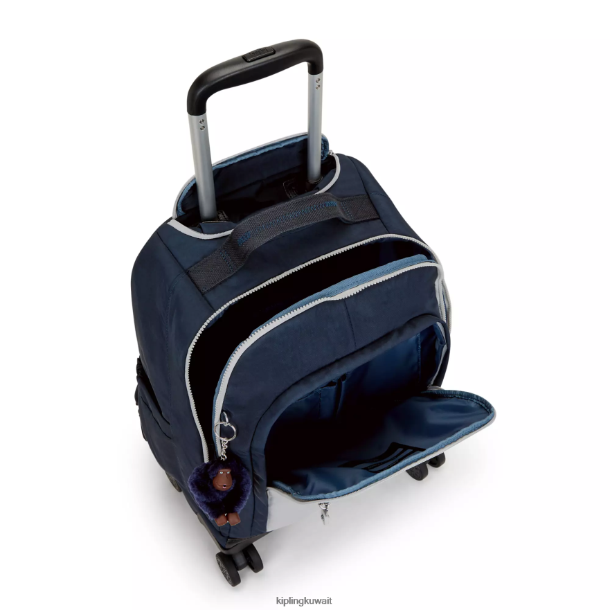Kipling حقيبة ظهر جديدة للكمبيوتر المحمول زيا 15 بوصة نحيف أزرق رمادي حقيقي ZR2RH479 حقائب ظهر متدحرجة