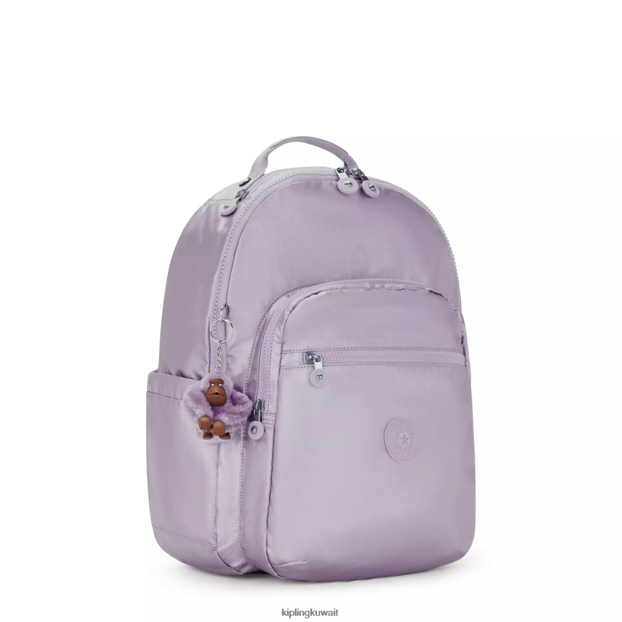 Kipling حقيبة ظهر للكمبيوتر المحمول سيول كبيرة ميتاليك 15 بوصة نحيف اوركيد ميتاليك ZR2RH502 حقائب ظهر للكمبيوتر المحمول