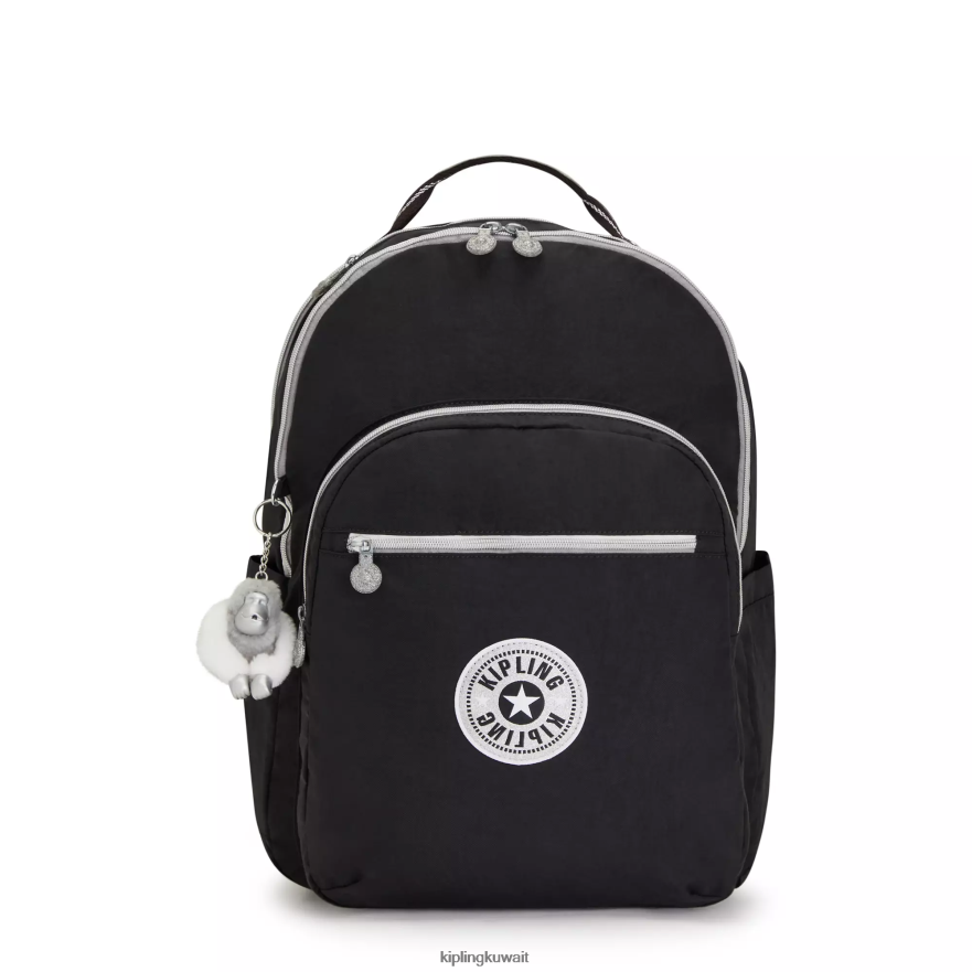 Kipling حقيبة كمبيوتر محمول كبيرة جدًا مقاس 17 بوصة من سيول نحيف متعة حقيقية سوداء ZR2RH438 حقائب ظهر للكمبيوتر المحمول