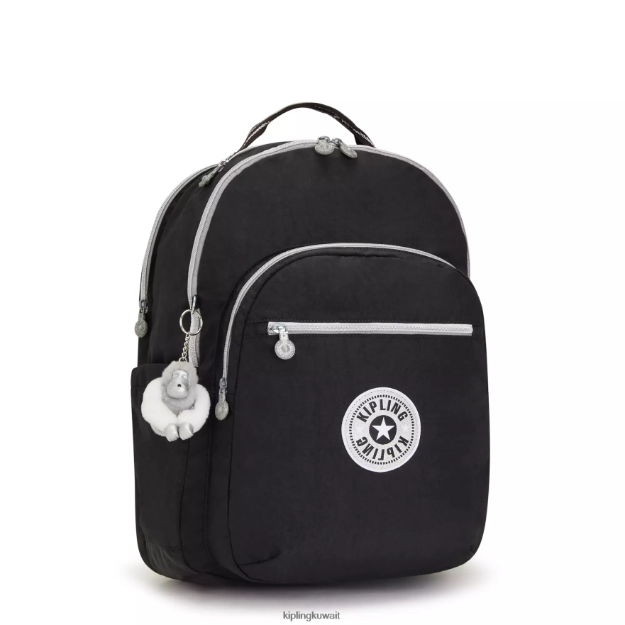 Kipling حقيبة كمبيوتر محمول كبيرة جدًا مقاس 17 بوصة من سيول نحيف متعة حقيقية سوداء ZR2RH438 حقائب ظهر للكمبيوتر المحمول