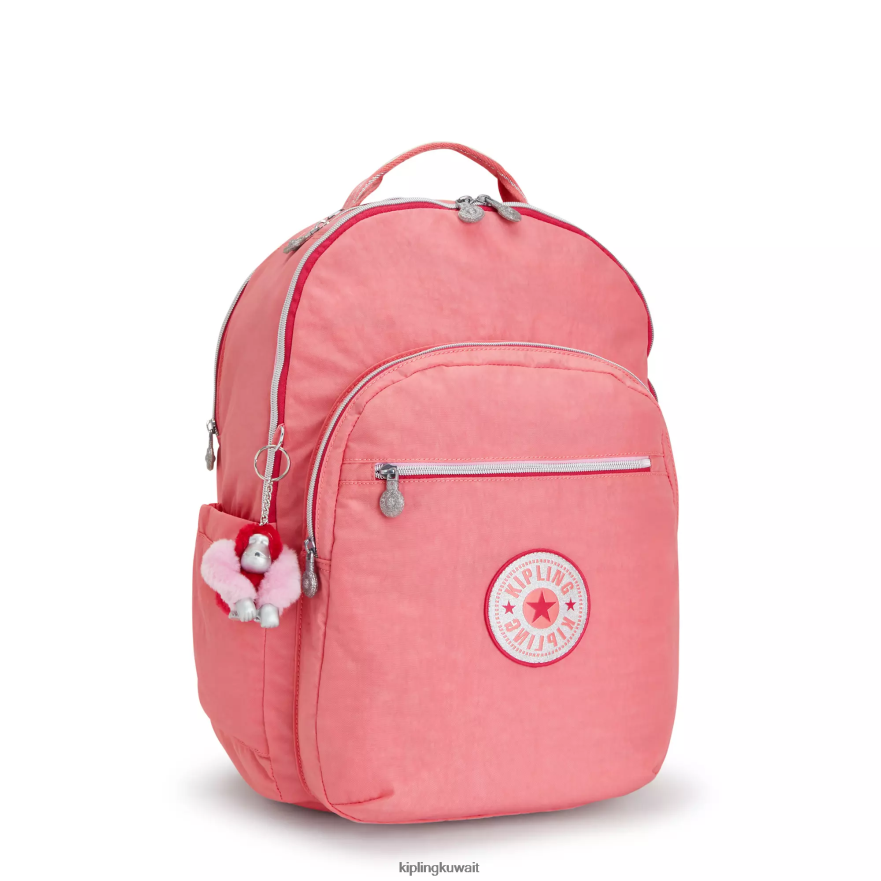 Kipling حقيبة كمبيوتر محمول كبيرة جدًا مقاس 17 بوصة من سيول نحيف المرح الوردي المرح ZR2RH439 حقائب ظهر للكمبيوتر المحمول