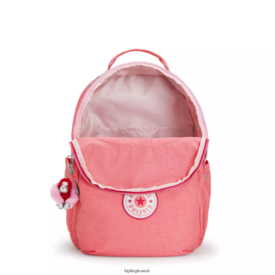 Kipling حقيبة كمبيوتر محمول كبيرة جدًا مقاس 17 بوصة من سيول نحيف المرح الوردي المرح ZR2RH439 حقائب ظهر للكمبيوتر المحمول