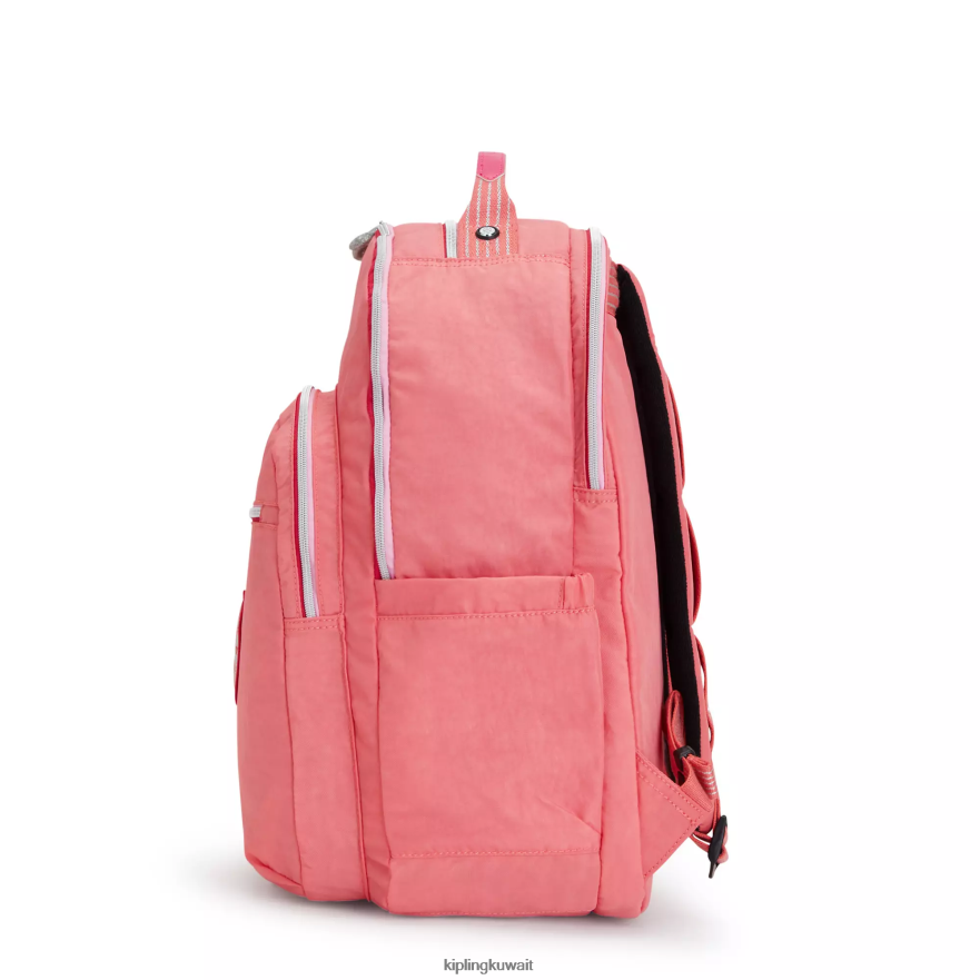 Kipling حقيبة كمبيوتر محمول كبيرة جدًا مقاس 17 بوصة من سيول نحيف المرح الوردي المرح ZR2RH439 حقائب ظهر للكمبيوتر المحمول