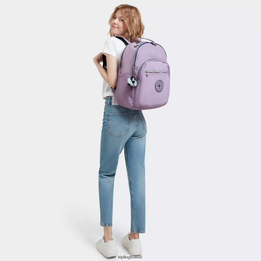 Kipling حقيبة كمبيوتر محمول كبيرة جدًا مقاس 17 بوصة من سيول نحيف متعة أرجواني لا نهاية لها ZR2RH441 حقائب ظهر للكمبيوتر المحمول