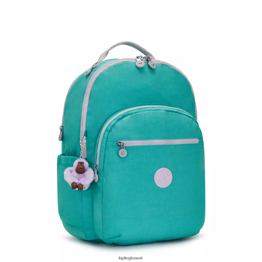 Kipling حقيبة كمبيوتر محمول كبيرة جدًا مقاس 17 بوصة من سيول نحيف سيرفر جرين ZR2RH449 حقائب ظهر للكمبيوتر المحمول