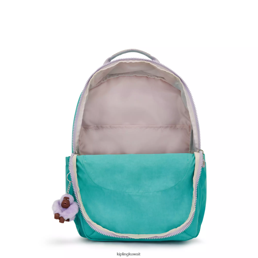 Kipling حقيبة كمبيوتر محمول كبيرة جدًا مقاس 17 بوصة من سيول نحيف سيرفر جرين ZR2RH449 حقائب ظهر للكمبيوتر المحمول