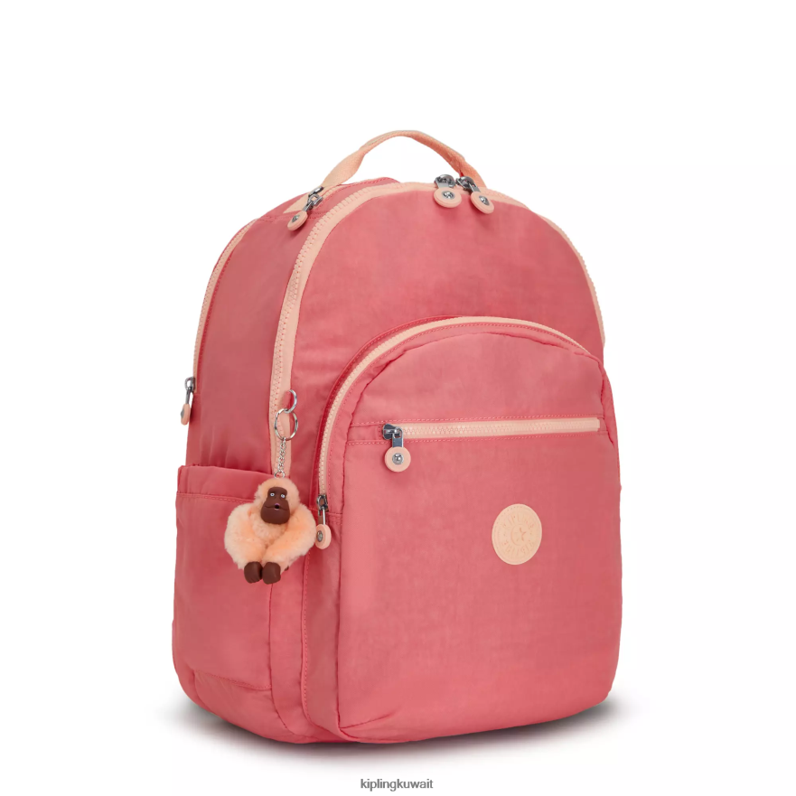 Kipling حقيبة كمبيوتر محمول كبيرة جدًا مقاس 17 بوصة من سيول نحيف الفرح الوردي ZR2RH452 حقائب ظهر للكمبيوتر المحمول