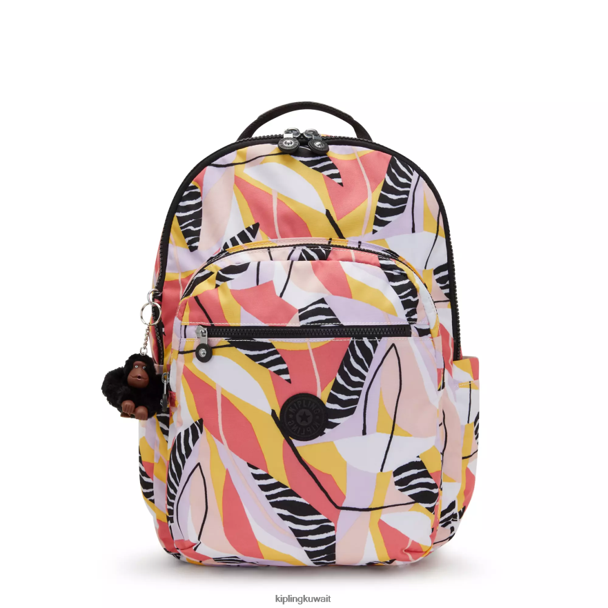 Kipling حقيبة ظهر للكمبيوتر المحمول مقاس 17 بوصة وطبعة سيول كبيرة جدًا نحيف إجازة مجردة ZR2RH454 حقائب ظهر للكمبيوتر المحمول