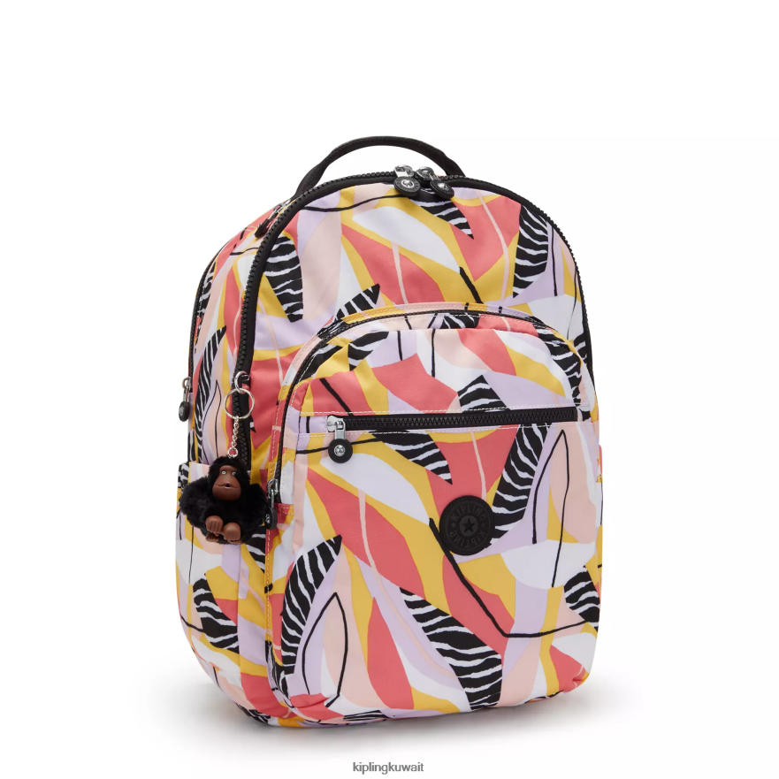Kipling حقيبة ظهر للكمبيوتر المحمول مقاس 17 بوصة وطبعة سيول كبيرة جدًا نحيف إجازة مجردة ZR2RH454 حقائب ظهر للكمبيوتر المحمول