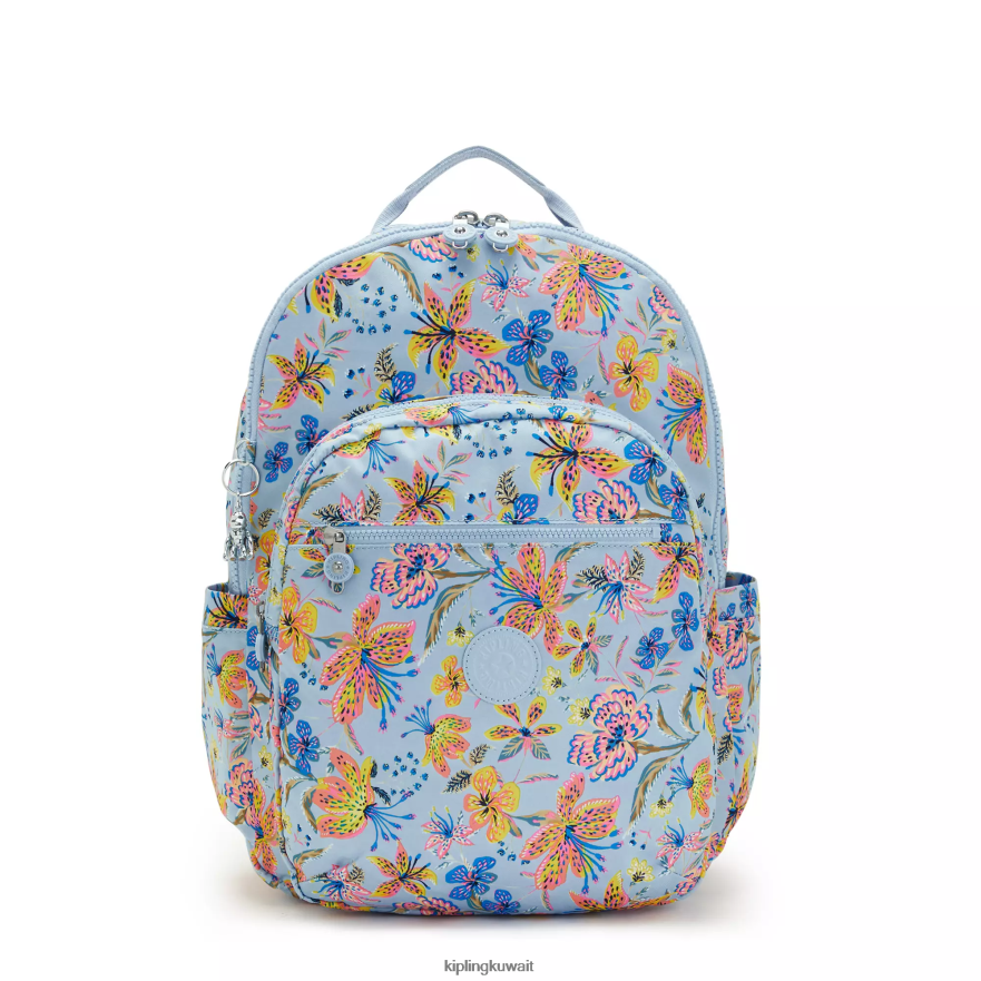 Kipling حقيبة ظهر للكمبيوتر المحمول مقاس 17 بوصة وطبعة سيول كبيرة جدًا نحيف الزهور البرية ZR2RH455 حقائب ظهر للكمبيوتر المحمول