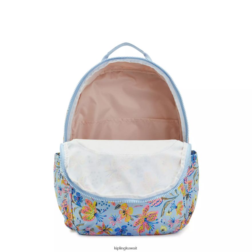 Kipling حقيبة ظهر للكمبيوتر المحمول مقاس 17 بوصة وطبعة سيول كبيرة جدًا نحيف الزهور البرية ZR2RH455 حقائب ظهر للكمبيوتر المحمول