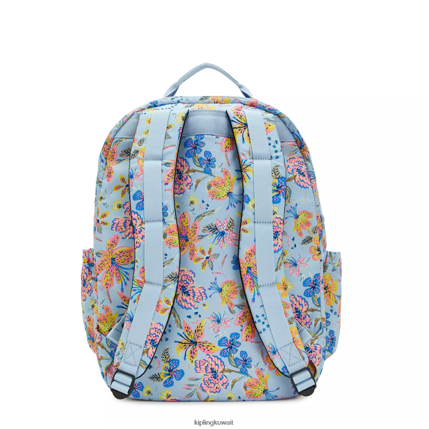 Kipling حقيبة ظهر للكمبيوتر المحمول مقاس 17 بوصة وطبعة سيول كبيرة جدًا نحيف الزهور البرية ZR2RH455 حقائب ظهر للكمبيوتر المحمول