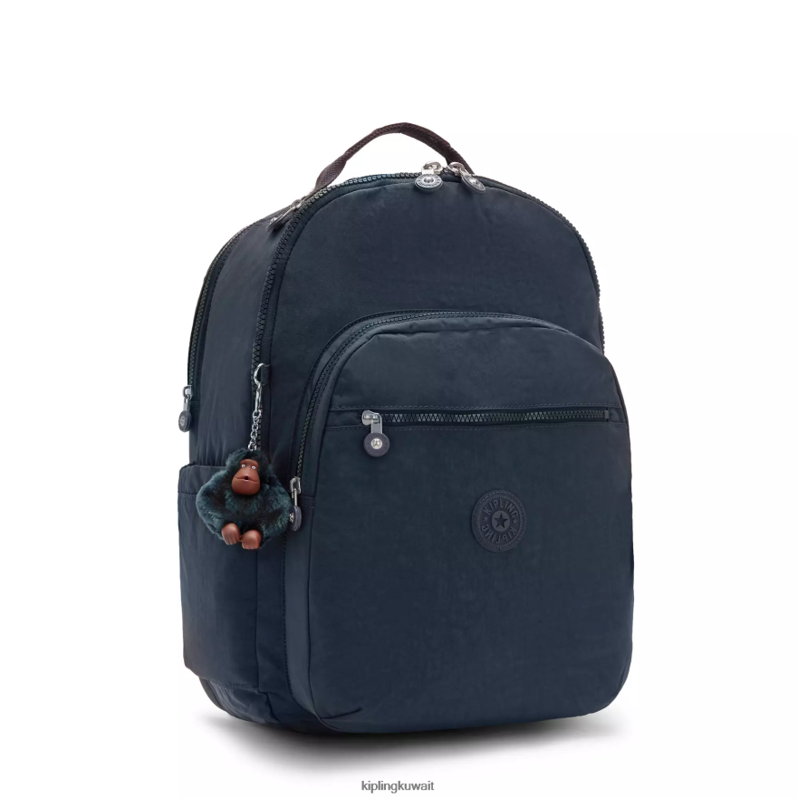 Kipling حقيبة كمبيوتر محمول كبيرة جدًا مقاس 17 بوصة من سيول نحيف نغمة زرقاء حقيقية ZR2RH487 حقائب ظهر للكمبيوتر المحمول