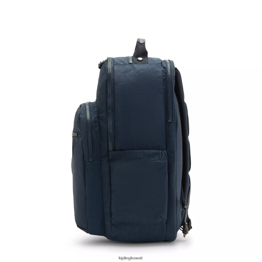 Kipling حقيبة كمبيوتر محمول كبيرة جدًا مقاس 17 بوصة من سيول نحيف نغمة زرقاء حقيقية ZR2RH487 حقائب ظهر للكمبيوتر المحمول