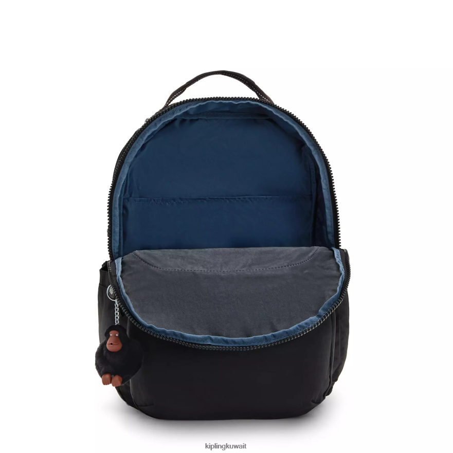 Kipling حقيبة كمبيوتر محمول كبيرة جدًا مقاس 17 بوصة من سيول نحيف نغمي أسود حقيقي ZR2RH488 حقائب ظهر للكمبيوتر المحمول