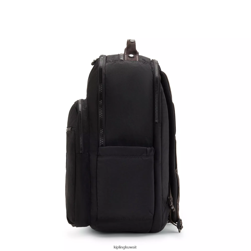 Kipling حقيبة كمبيوتر محمول كبيرة جدًا مقاس 17 بوصة من سيول نحيف نغمي أسود حقيقي ZR2RH488 حقائب ظهر للكمبيوتر المحمول