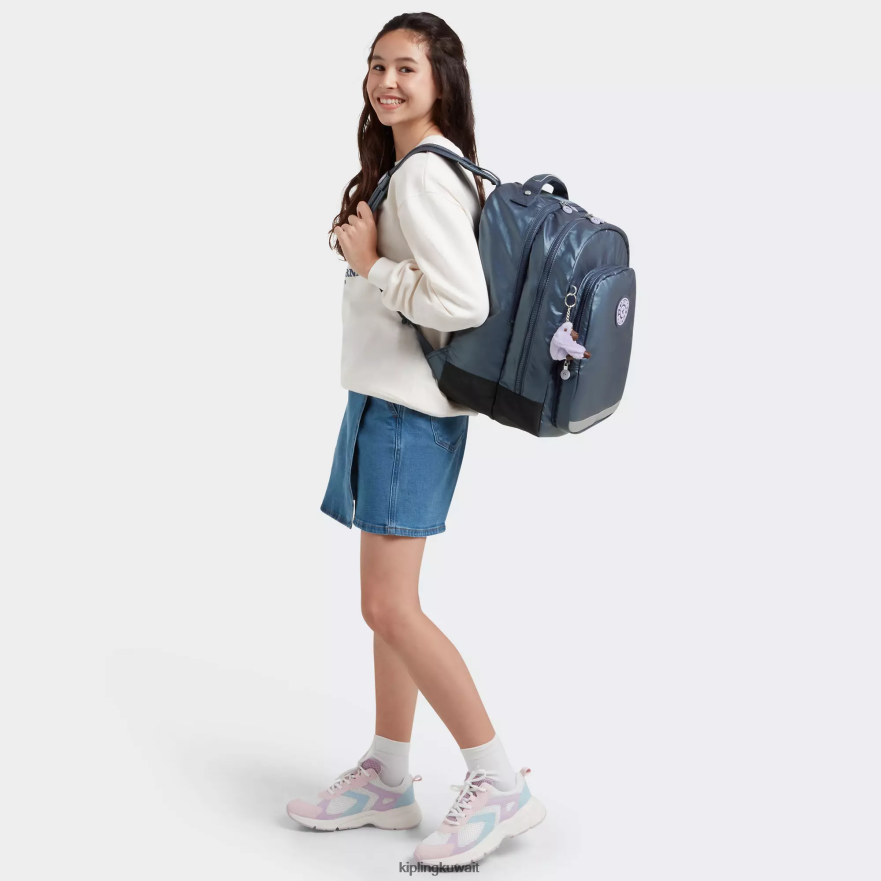 Kipling حقيبة ظهر للكمبيوتر المحمول من فئة Class Room Metallic 17 بوصة نحيف الأدميرال الأزرق ZR2RH477 حقائب ظهر للكمبيوتر المحمول