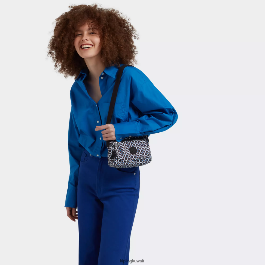 Kipling حقيبة كروس صغيرة بطبعة Sabian نحيف بلاط مسود ZR2RH13 أكياس صغيرة