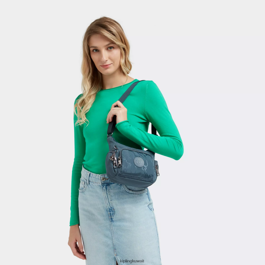 Kipling حقيبة كروس صغيرة مطبوعة نحيف اللون الرمادي الليلي ZR2RH102 حقائب كروسبودي