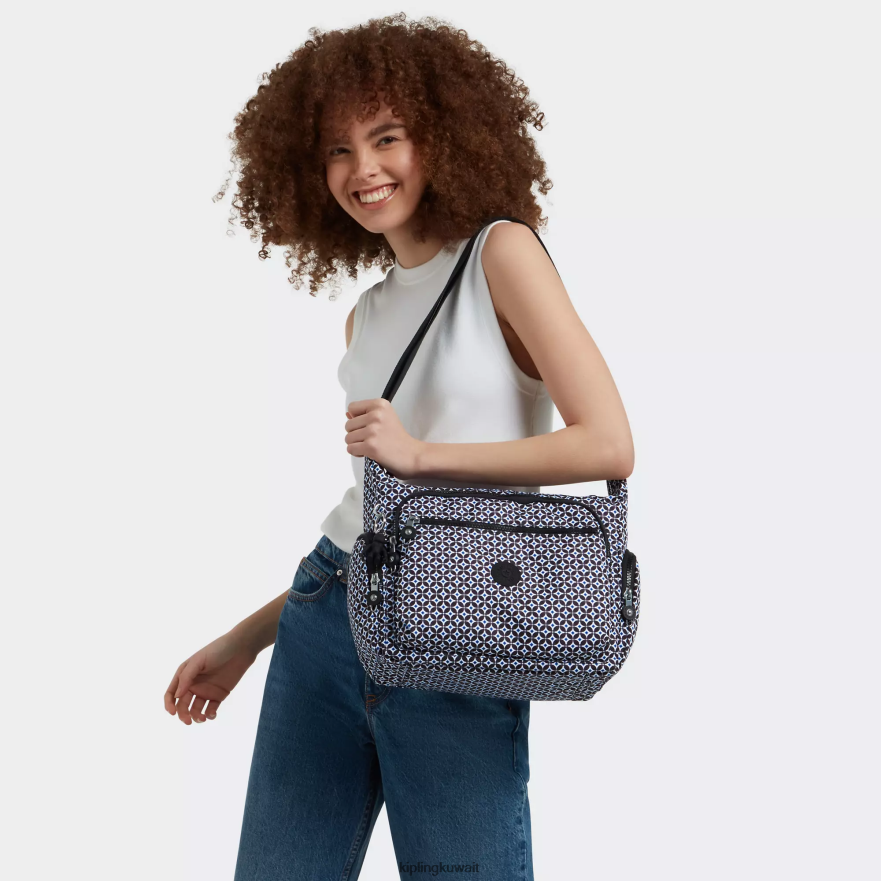 Kipling حقيبة كروس بطبعات غابي نحيف بلاط مسود ZR2RH142 حقائب كروسبودي