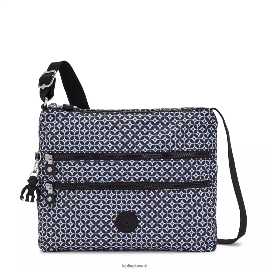 Kipling حقيبة كروس بطبعة ألفار نحيف بلاط مسود ZR2RH145 حقائب كروسبودي