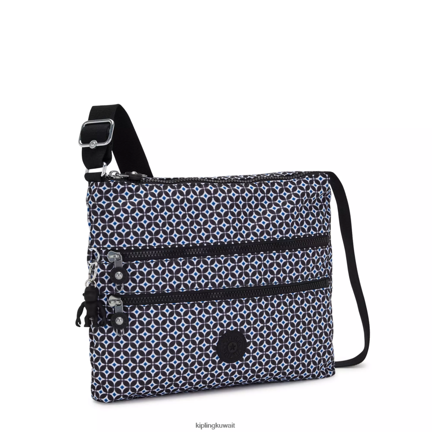 Kipling حقيبة كروس بطبعة ألفار نحيف بلاط مسود ZR2RH145 حقائب كروسبودي