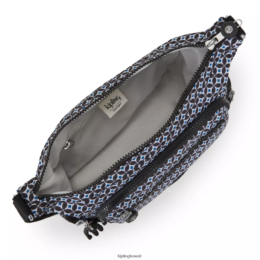 Kipling حقيبة كروس صغيرة مطبوعة نحيف بلاط مسود ZR2RH147 حقائب كروسبودي