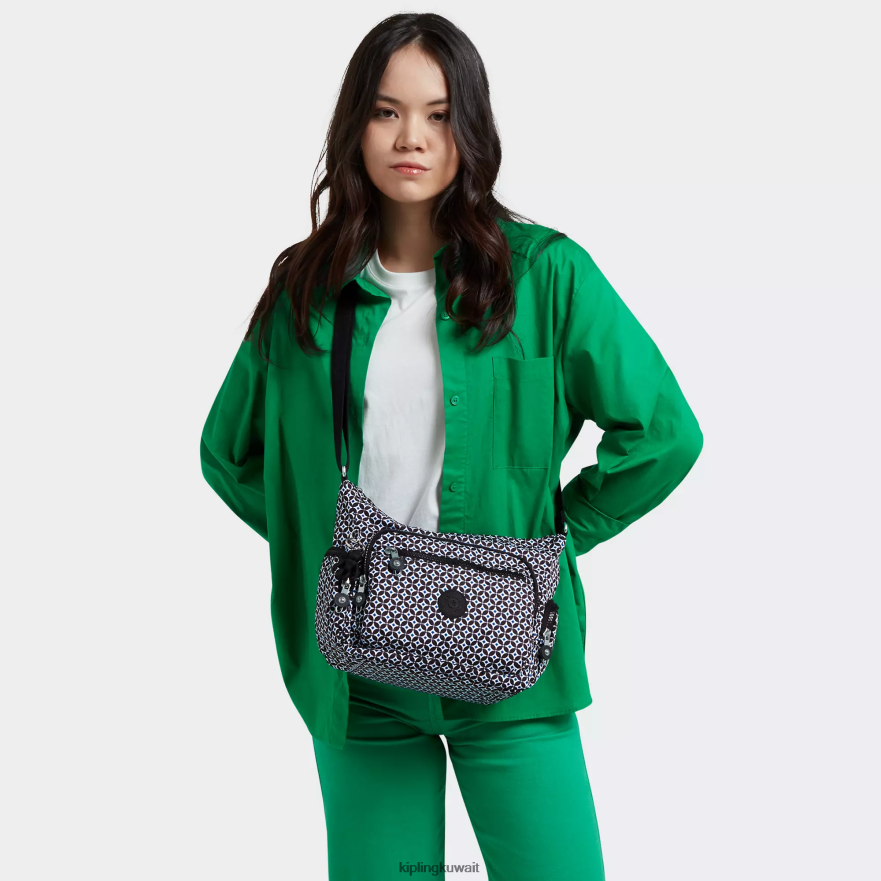 Kipling حقيبة كروس صغيرة مطبوعة نحيف بلاط مسود ZR2RH147 حقائب كروسبودي
