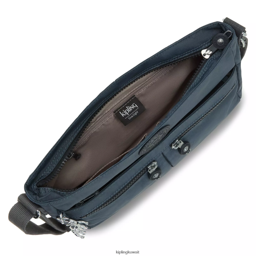 Kipling حقيبة كروس انجي الجديدة نحيف اللون الرمادي الليلي ZR2RH166 حقائب كروسبودي