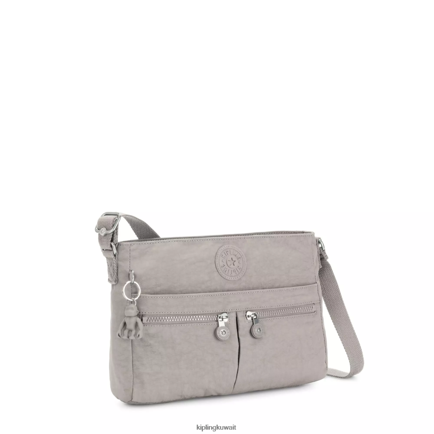 Kipling حقيبة كروس انجي الجديدة نحيف رمادي جريس ZR2RH167 حقائب كروسبودي