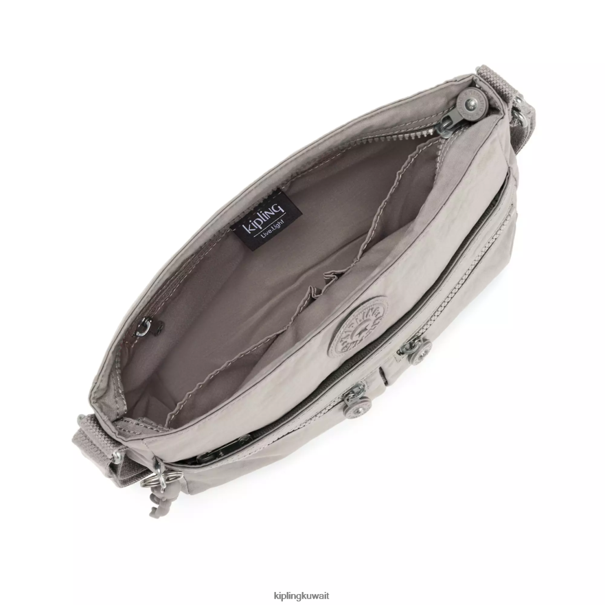 Kipling حقيبة كروس انجي الجديدة نحيف رمادي جريس ZR2RH167 حقائب كروسبودي