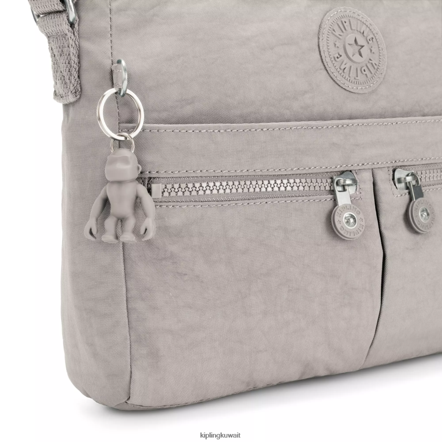 Kipling حقيبة كروس انجي الجديدة نحيف رمادي جريس ZR2RH167 حقائب كروسبودي