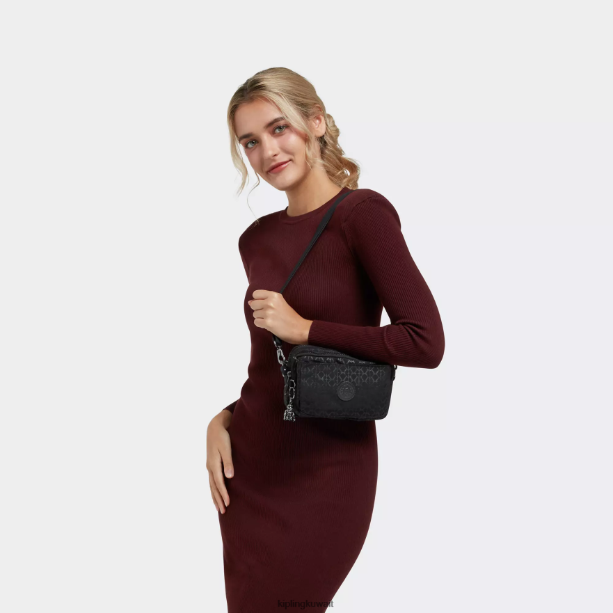 Kipling حقيبة كروس طويلة قابلة للتحويل من أبانو نحيف توقيع منقوش ZR2RH188 حقائب كروسبودي
