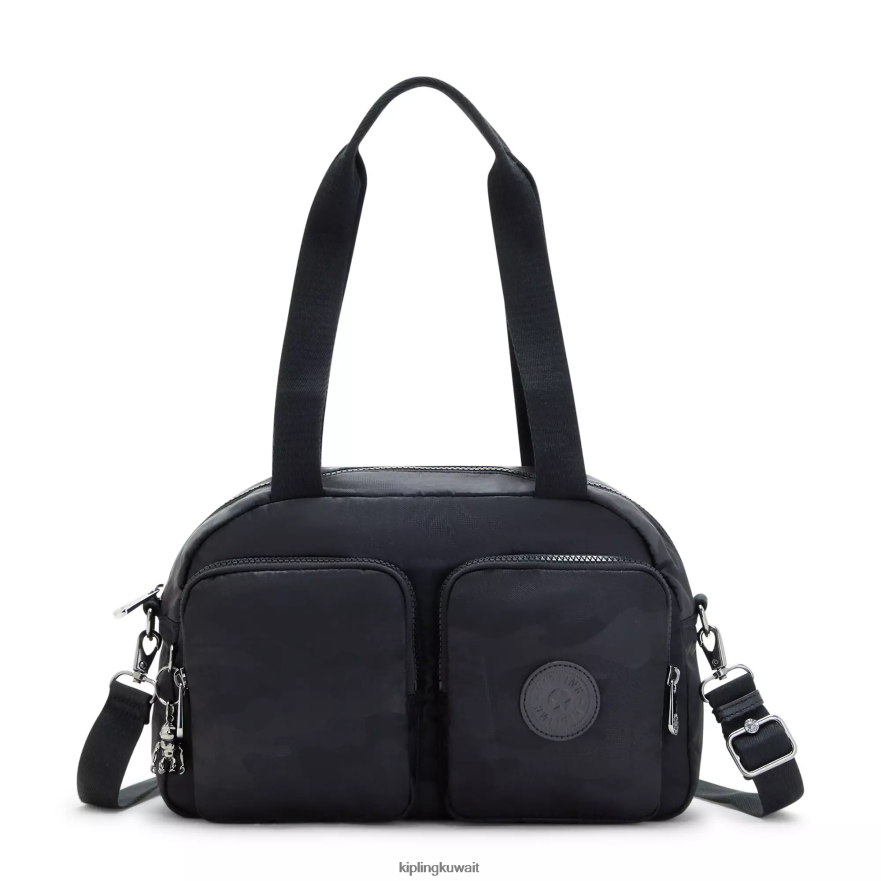 Kipling حقيبة كتف رائعة نحيف التمويه الأسود تنقش ZR2RH200 حقائب الكتف