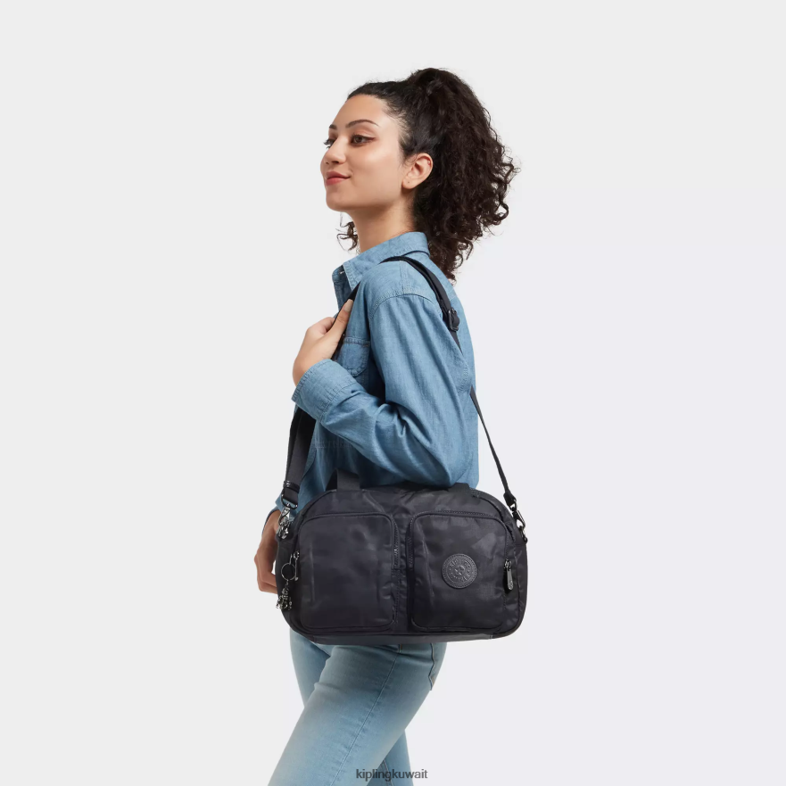 Kipling حقيبة كتف رائعة نحيف التمويه الأسود تنقش ZR2RH200 حقائب الكتف