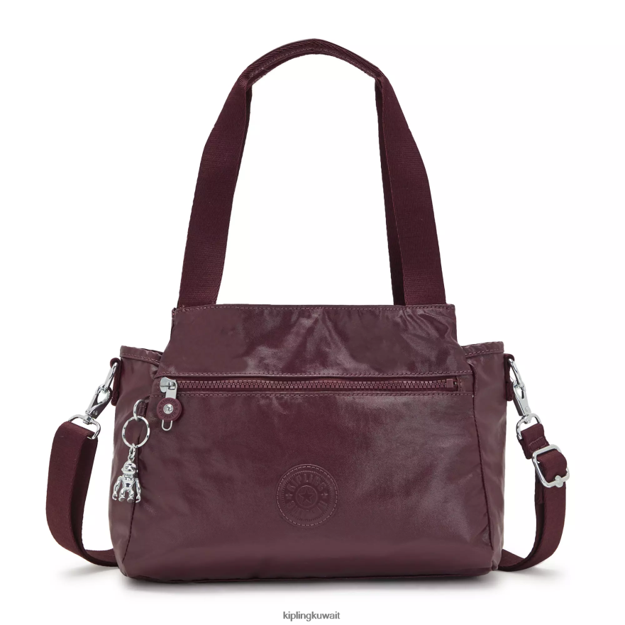Kipling حقيبة كتف ميتاليك إليسيا نحيف ورنيش بورجوندي ZR2RH203 حقائب الكتف