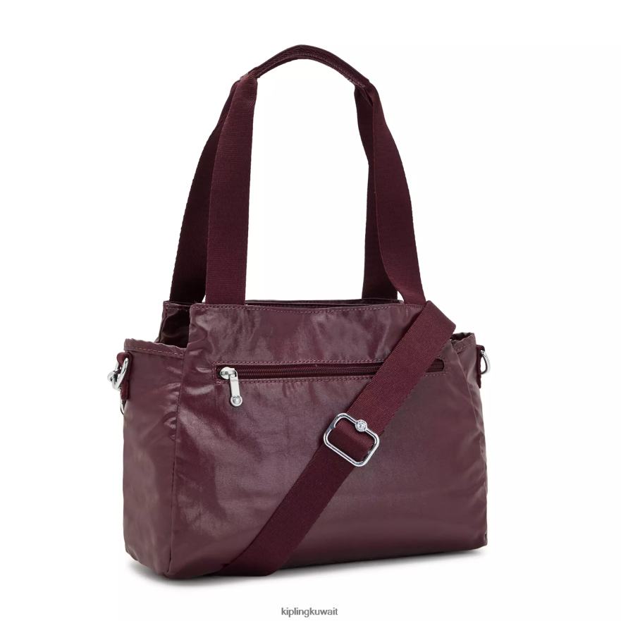 Kipling حقيبة كتف ميتاليك إليسيا نحيف ورنيش بورجوندي ZR2RH203 حقائب الكتف