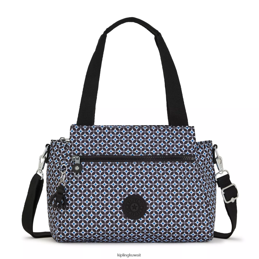 Kipling حقيبة كتف بطبعة إليسيا نحيف بلاط مسود ZR2RH239 حقائب الكتف