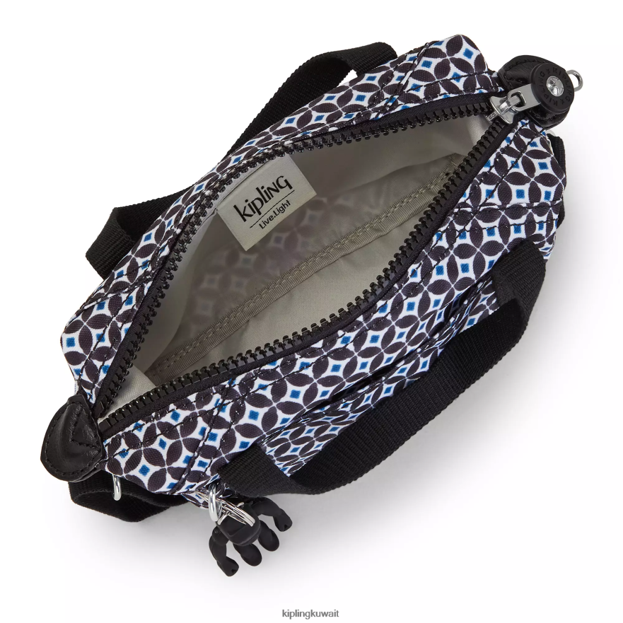 Kipling حقيبة كروس مطبوعة فنية مدمجة نحيف بلاط مسود ZR2RH24 حقائب كروسبودي