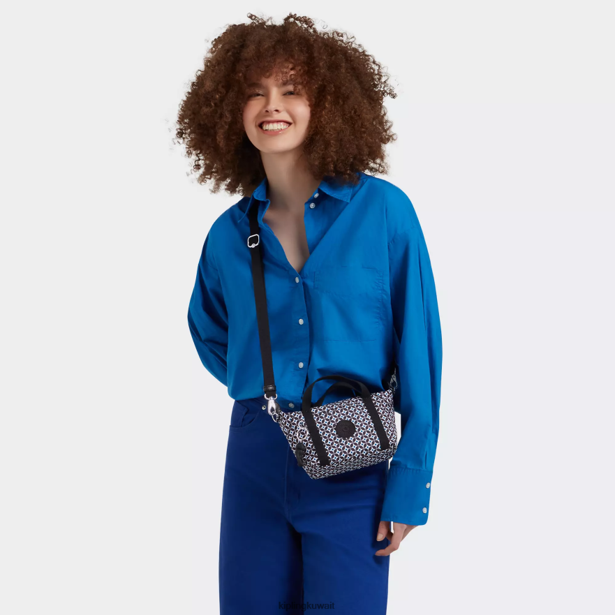 Kipling حقيبة كروس مطبوعة فنية مدمجة نحيف بلاط مسود ZR2RH24 حقائب كروسبودي