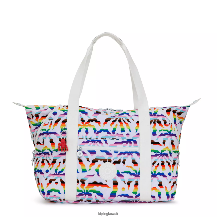 Kipling حقيبة عملية مطبوعة متوسطة الفن نحيف النخيل قوس قزح ZR2RH261 حمل الحقائب