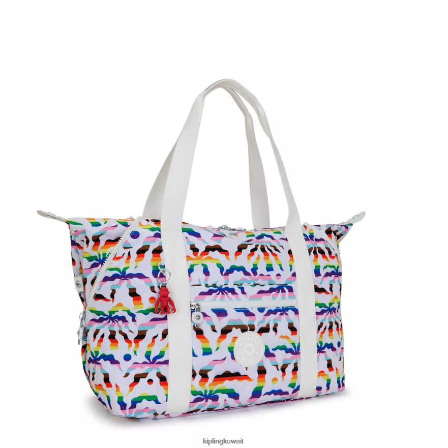 Kipling حقيبة عملية مطبوعة متوسطة الفن نحيف النخيل قوس قزح ZR2RH261 حمل الحقائب