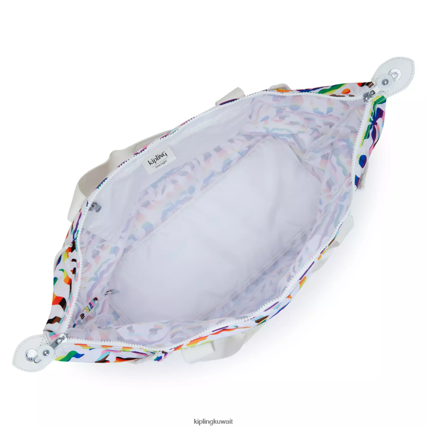 Kipling حقيبة عملية مطبوعة متوسطة الفن نحيف النخيل قوس قزح ZR2RH261 حمل الحقائب