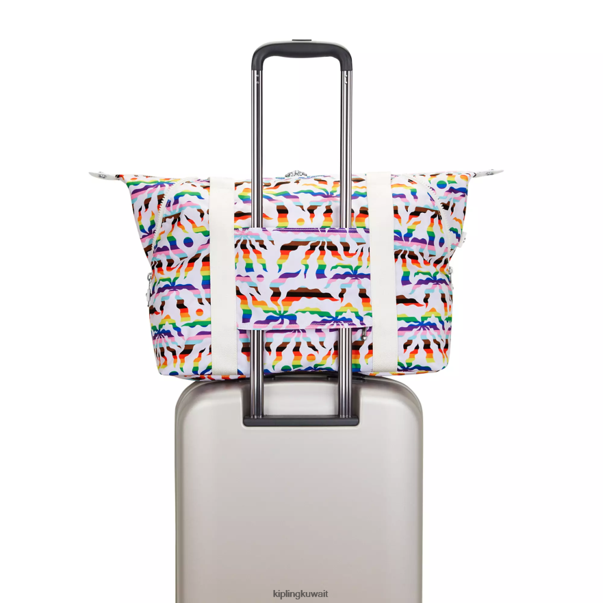 Kipling حقيبة عملية مطبوعة متوسطة الفن نحيف النخيل قوس قزح ZR2RH261 حمل الحقائب