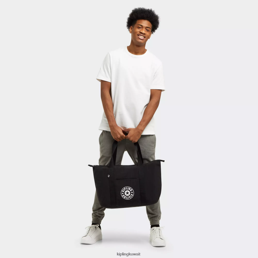 Kipling حقيبة عملية متوسطة لايت من آرت نحيف بلاك لايت ZR2RH268 حمل الحقائب
