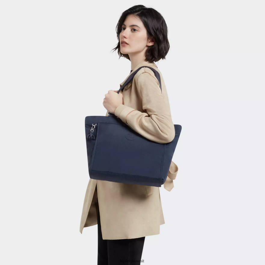 Kipling حقيبة تسوق صغيرة جديدة للمتسوق نحيف بلو بلو ZR2RH275 حمل الحقائب