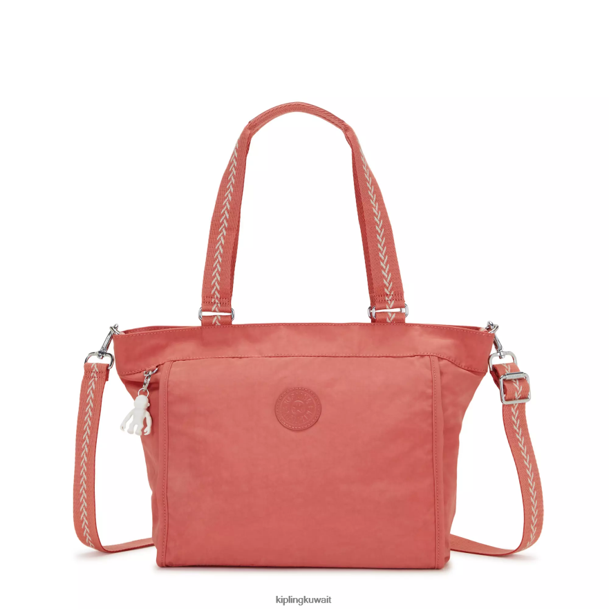 Kipling حقيبة تسوق صغيرة جديدة للمتسوق نحيف خمر الوردي ZR2RH276 حمل الحقائب