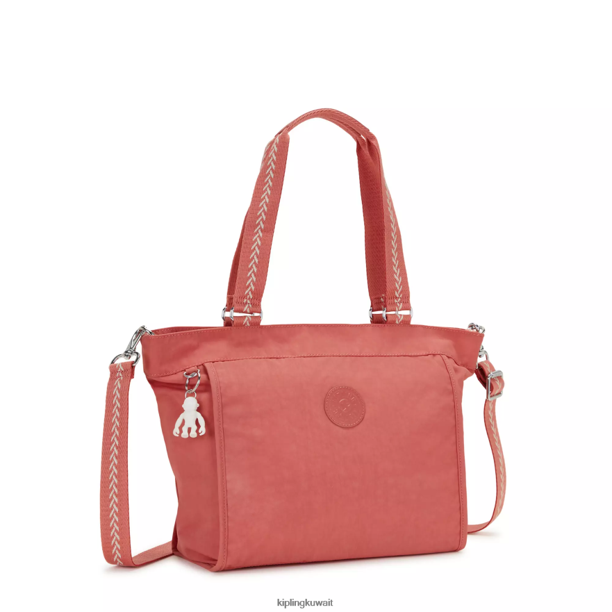 Kipling حقيبة تسوق صغيرة جديدة للمتسوق نحيف خمر الوردي ZR2RH276 حمل الحقائب
