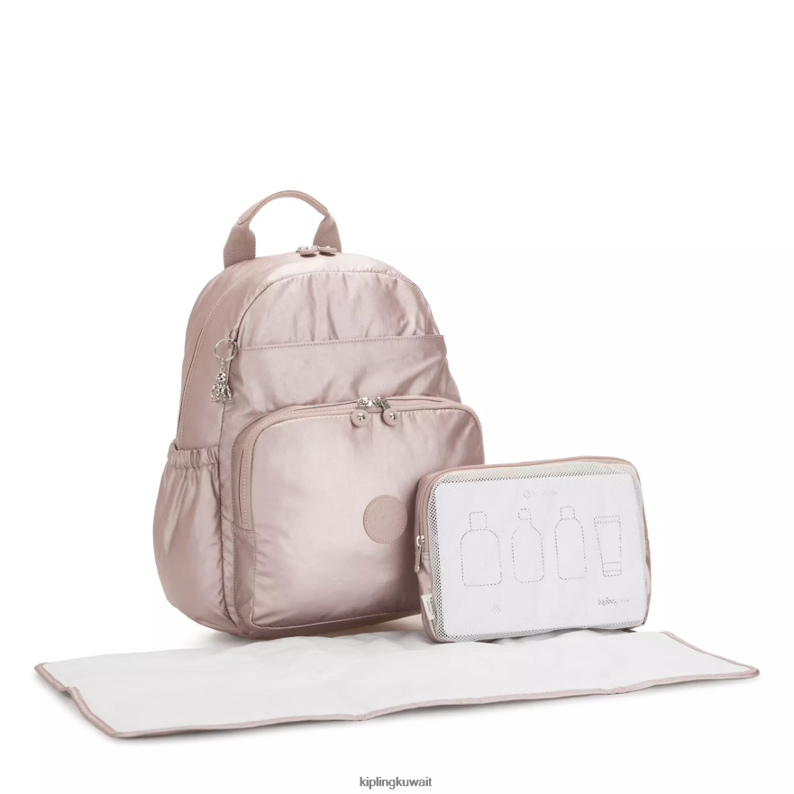 Kipling حقيبة ظهر للحفاضات مايسي نحيف وردة معدنية ZR2RH279 أكياس حفاظات