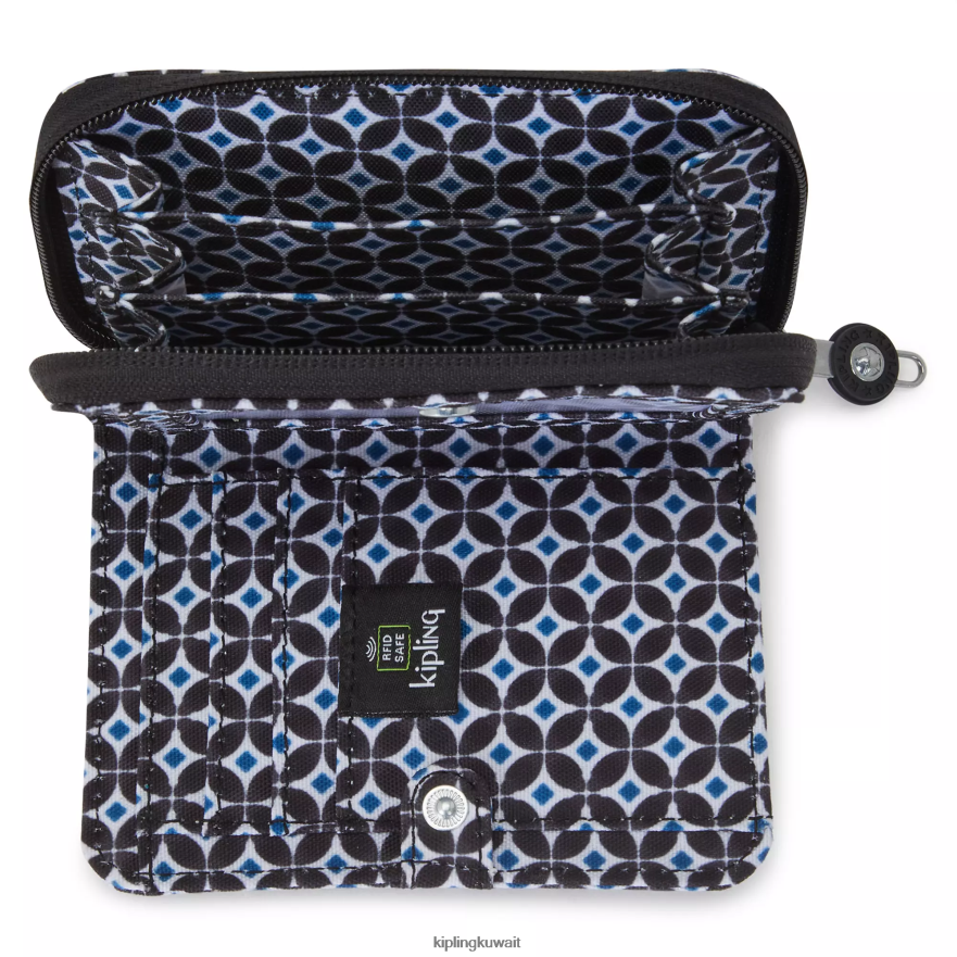 Kipling محفظة نقود صغيرة مطبوعة نحيف بلاط مسود ZR2RH295 محافظ ومعصم